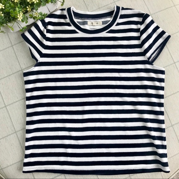{Madewell} Velvet Velour Striped Top - Picture 4 of 8
